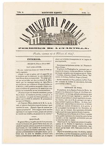 (MEXICAN-AMERICAN WAR.) Collection of 20 Mexican newspapers on the war with the United States.